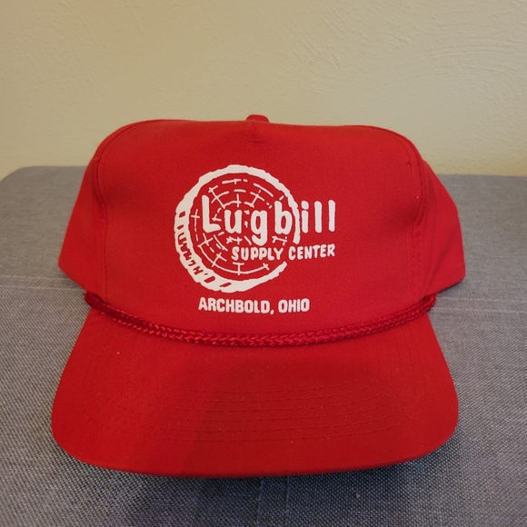 Lugbill Supply Center Archbold Ohio Vintage Red Snapback Rope Braid Hat - Picture 1 of 7